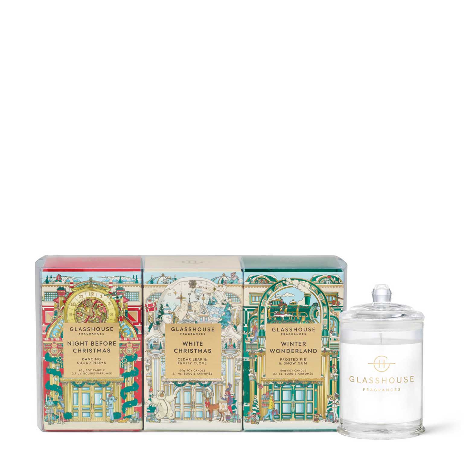 Glasshouse Fragrances 3X60G Christmas Candle Trio