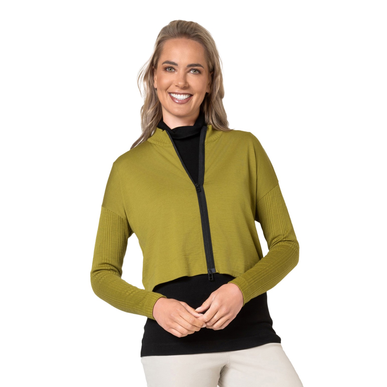 B Merino Zip Cardi