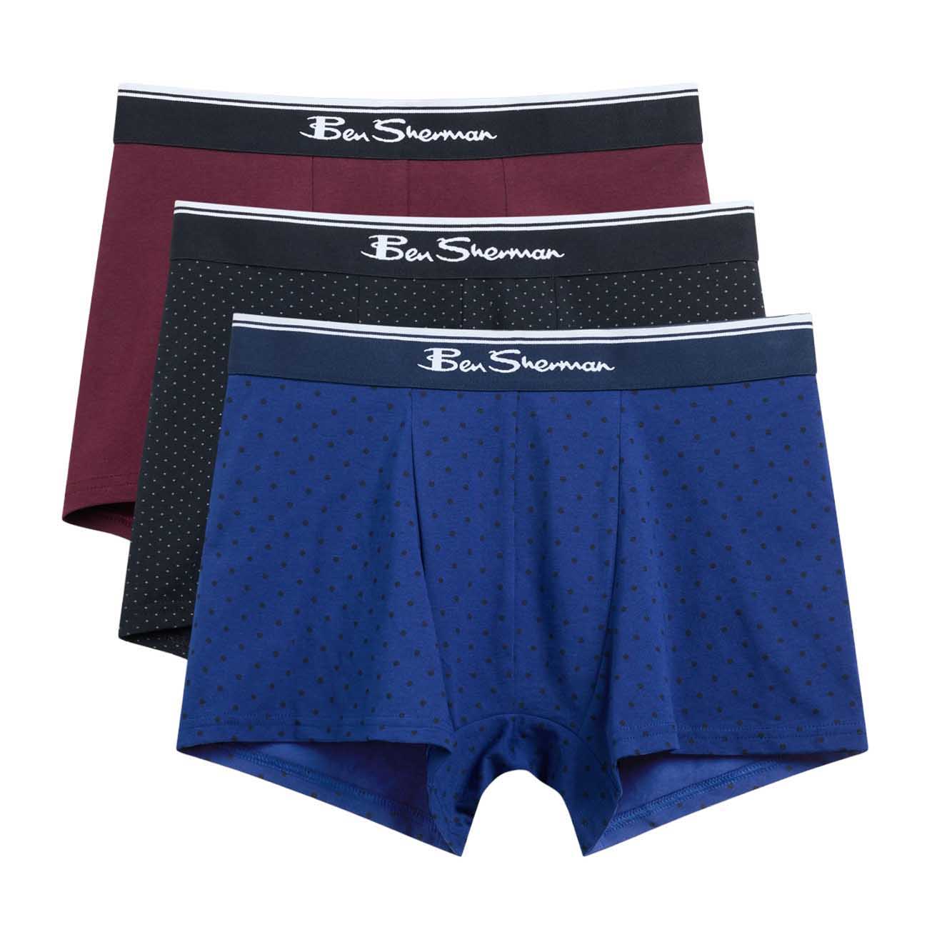 Ben Sherman Mod Spot Mix Trunks - 3 Pack