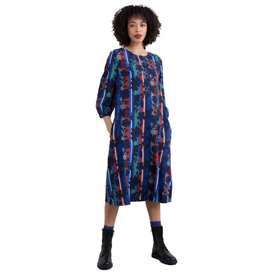 Seasalt Cornwall Sea Call Dress Camellia Stripe Ink
