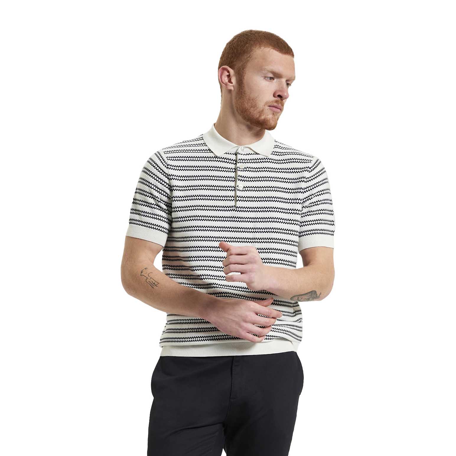 Ben Sherman Jacquard Stripe Polo Shirt