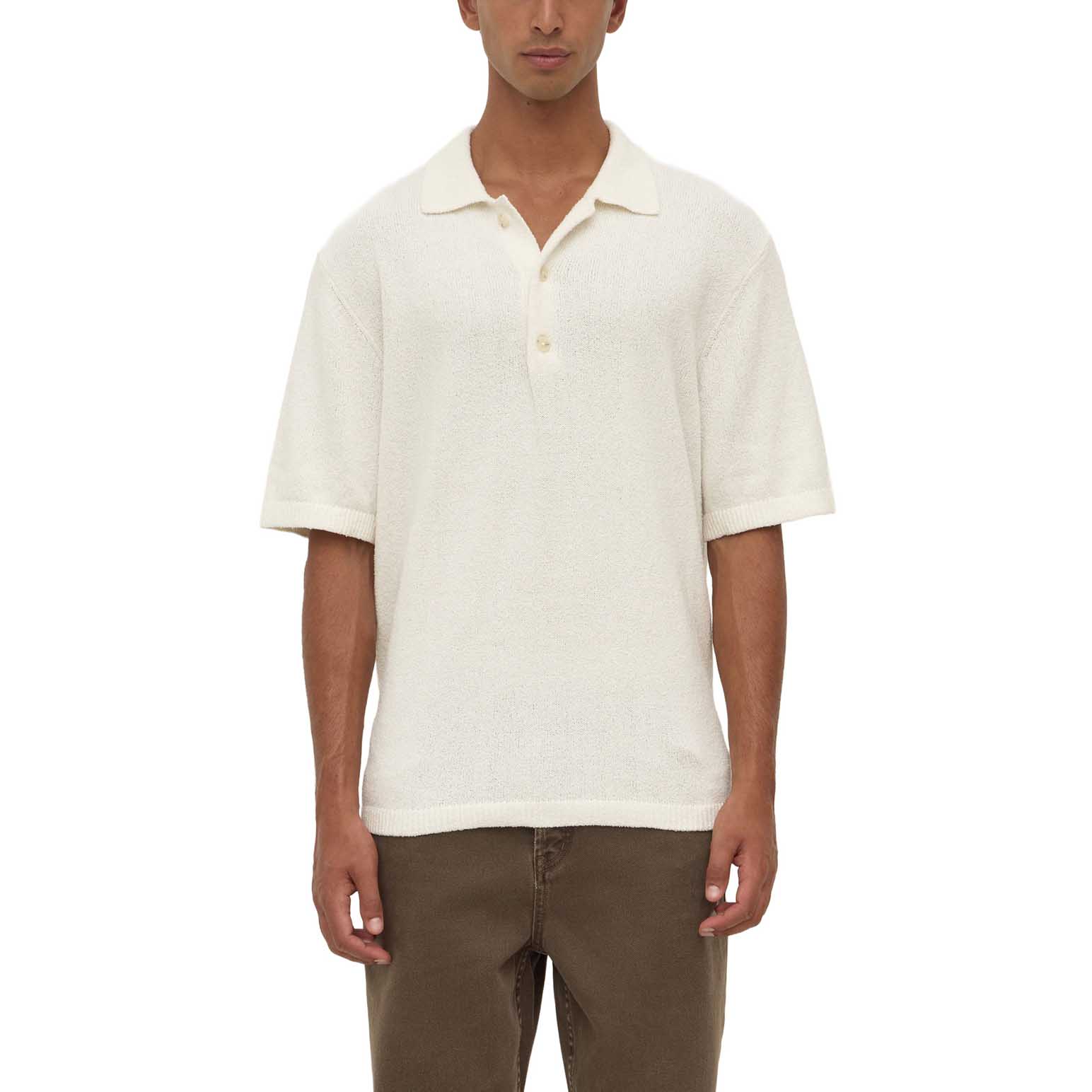 Assembly Label Martin Knit Polo Cream