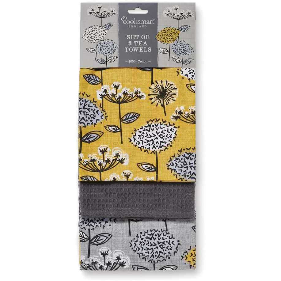 Cooksmart Retro Meadow 3 Pack Tea Towel