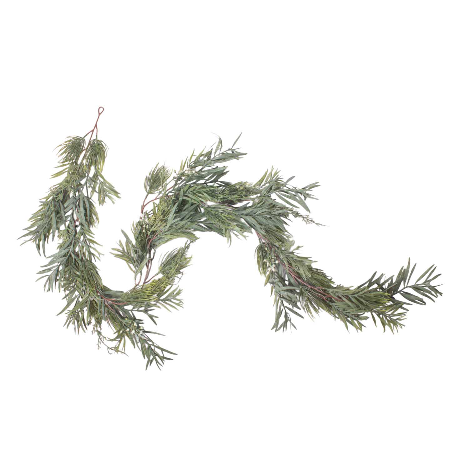 French Country Mixed Silver Green Garland 150cm