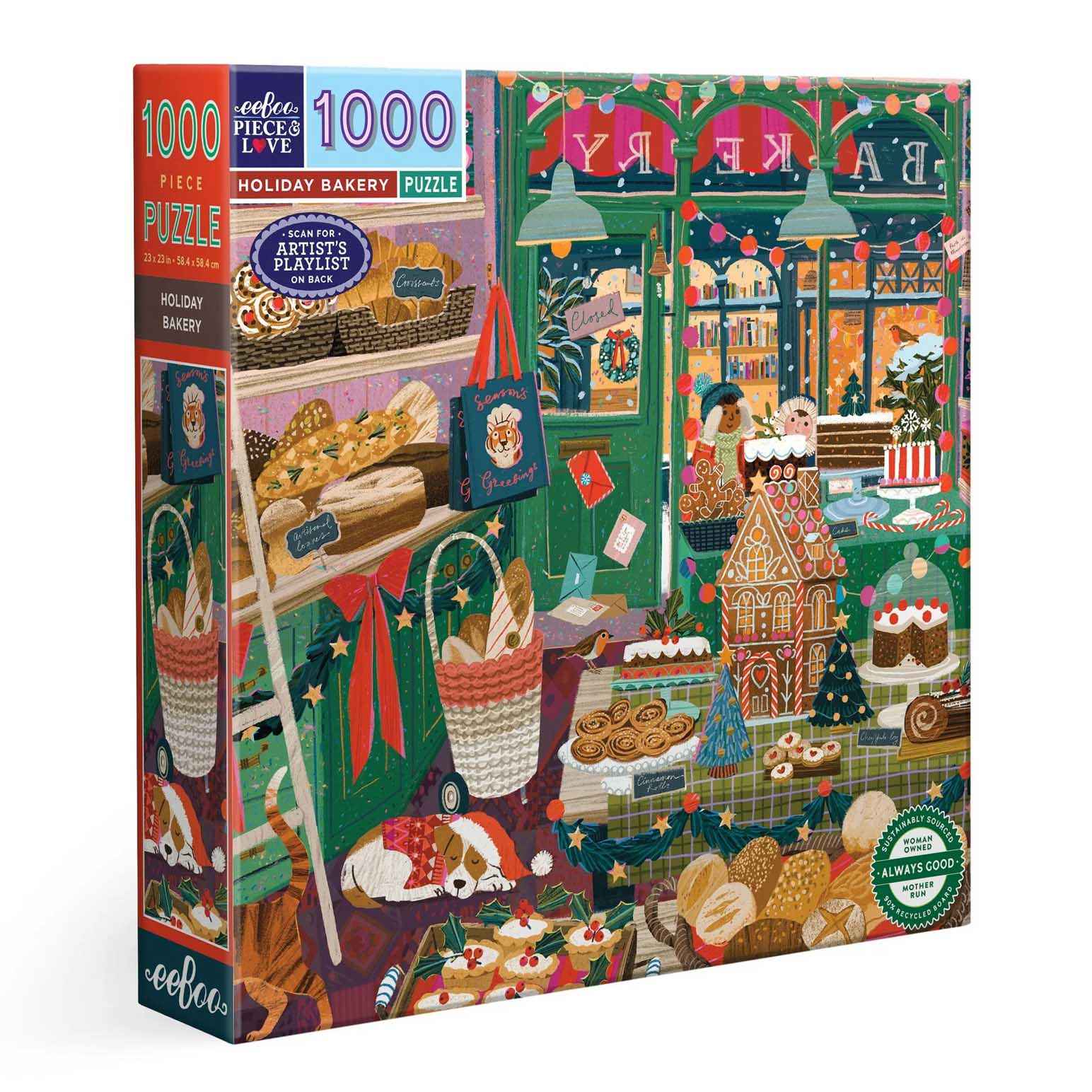 eeboo Holiday Bakery Square 1000 Piece Puzzle