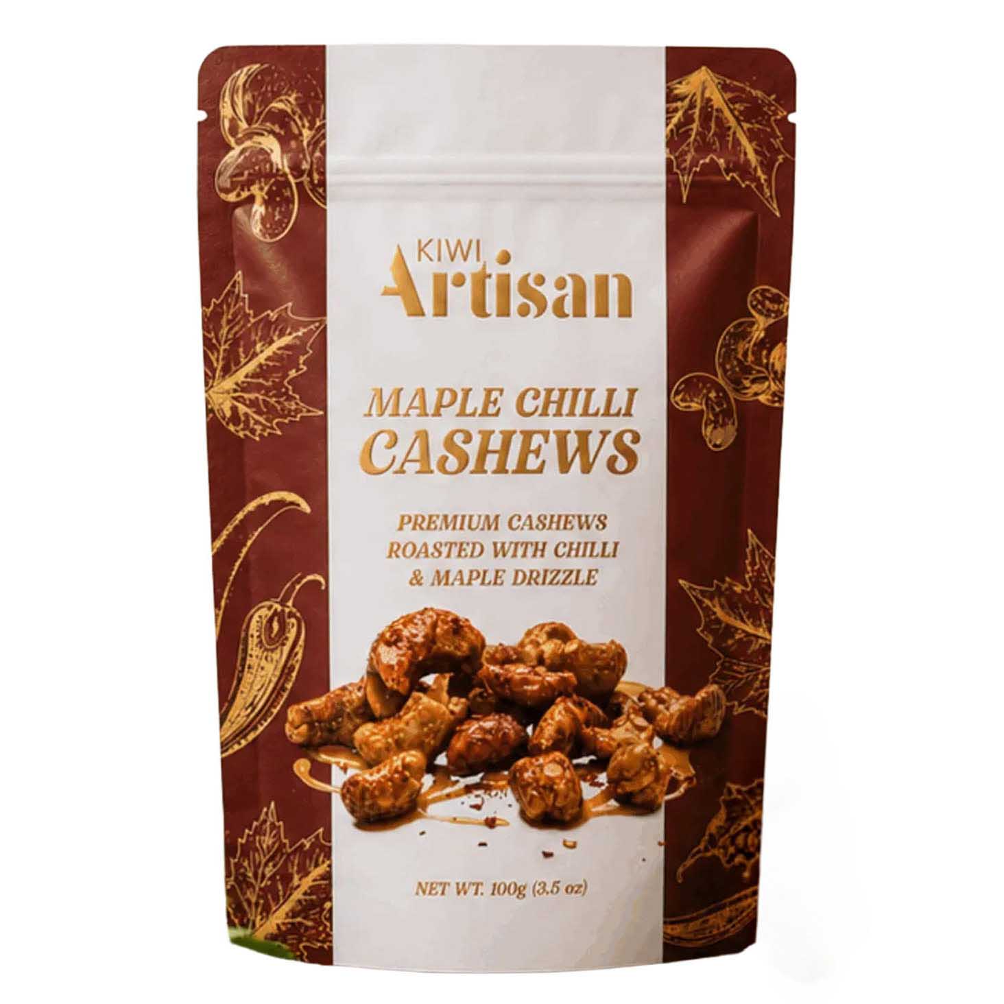 Kiwi Artisan Maple Chilli Cashews 100g