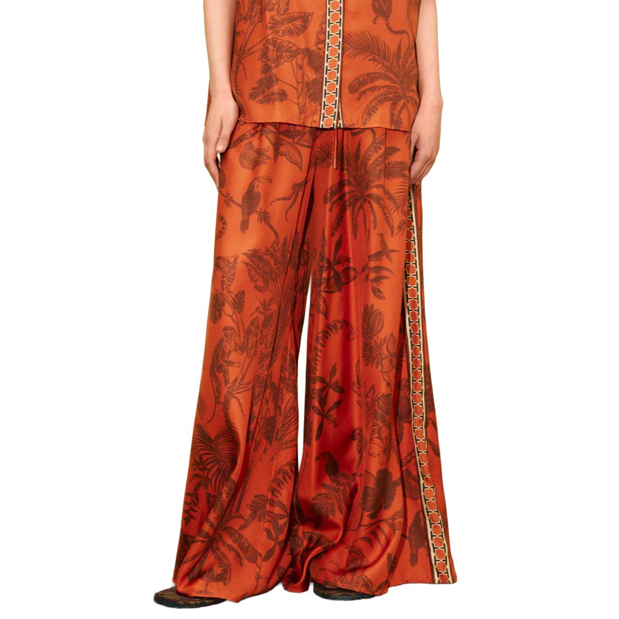 AL&Eacute;MAIS Monkey Dance Silk Palazzo Pant