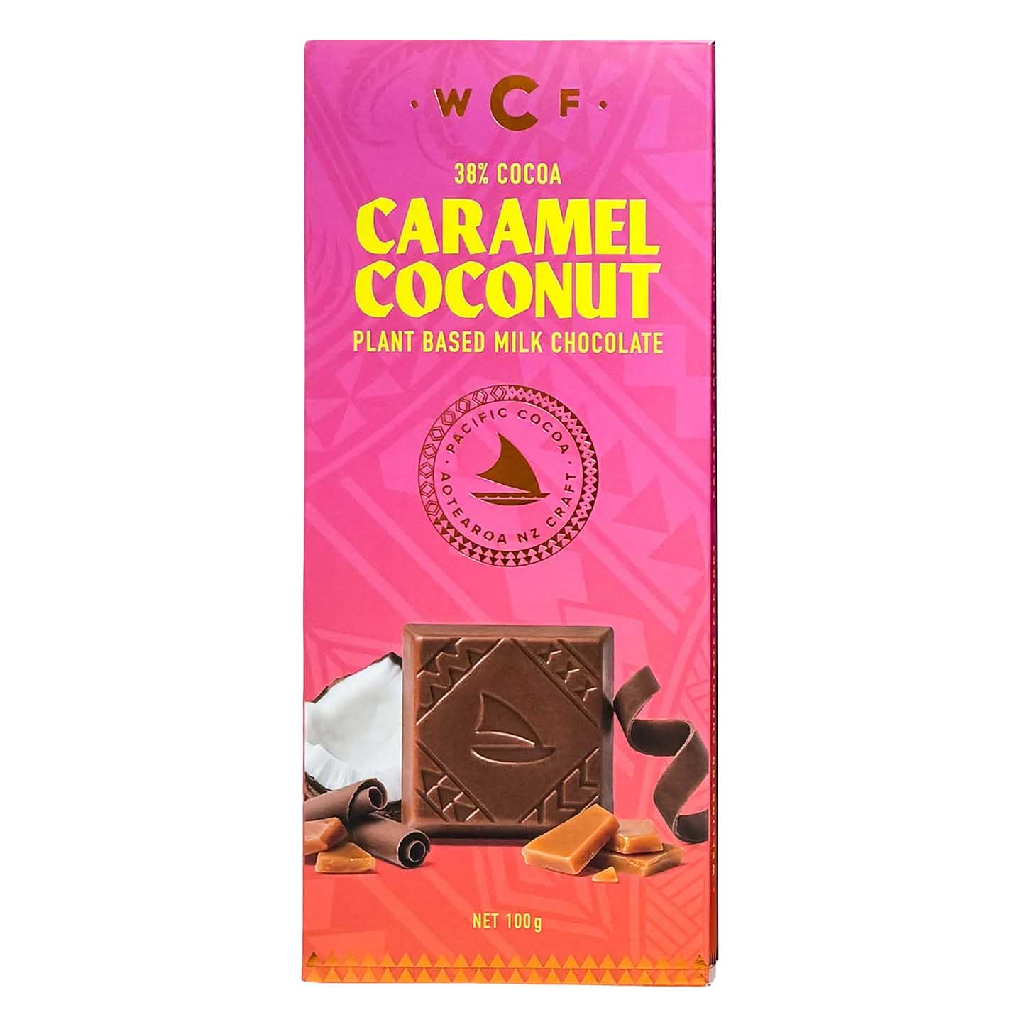 Wellington Chocolate Factory Caramel Coconut Plant Based Milk Choc 100g