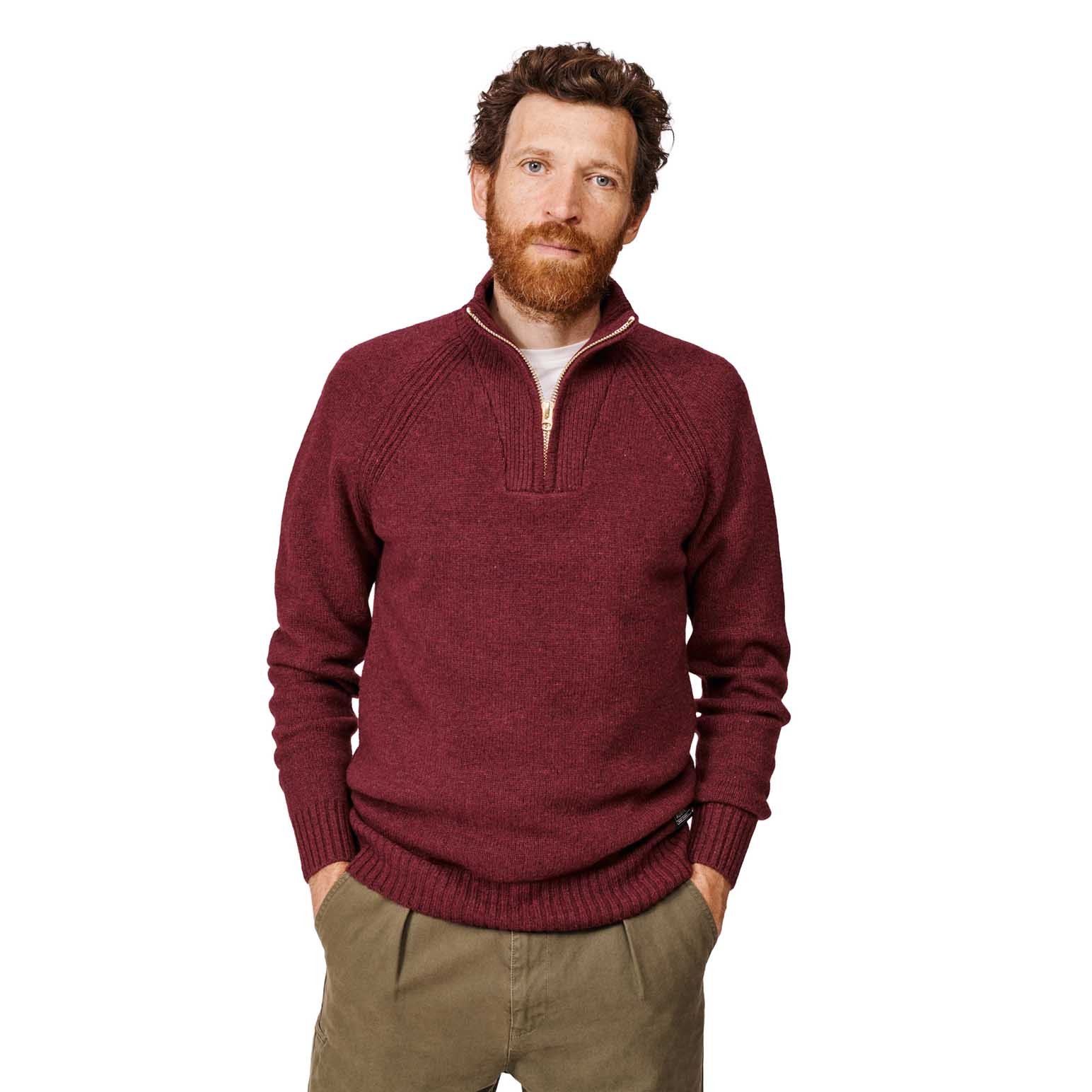 Aubin Pelham Lambswool Zip Neck