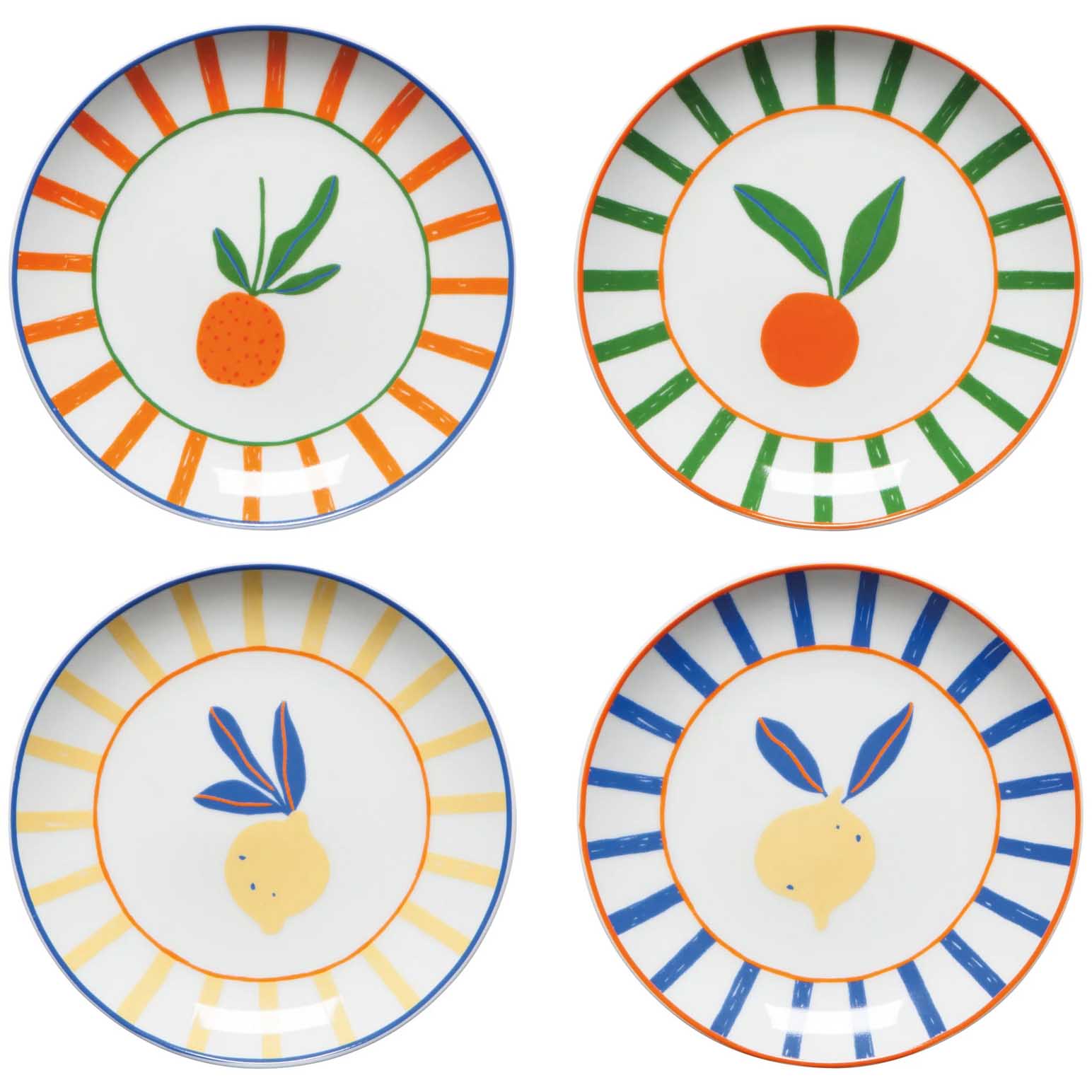 Danica Citrus Burst Appetizer Set Of 4 Plates