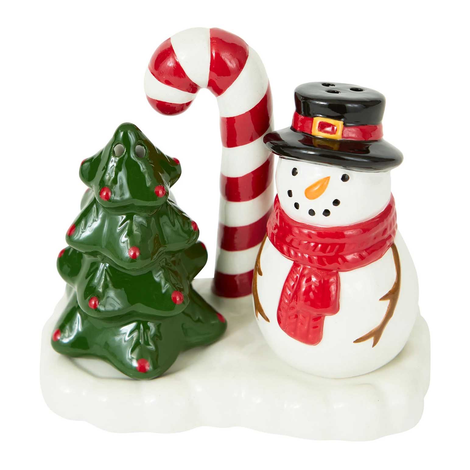 DII Snowman Tree Salt & Pepper Set