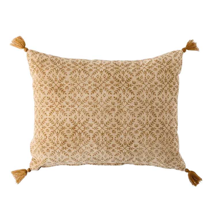 French Country Jolie Handblock Velvet Cushion Cover