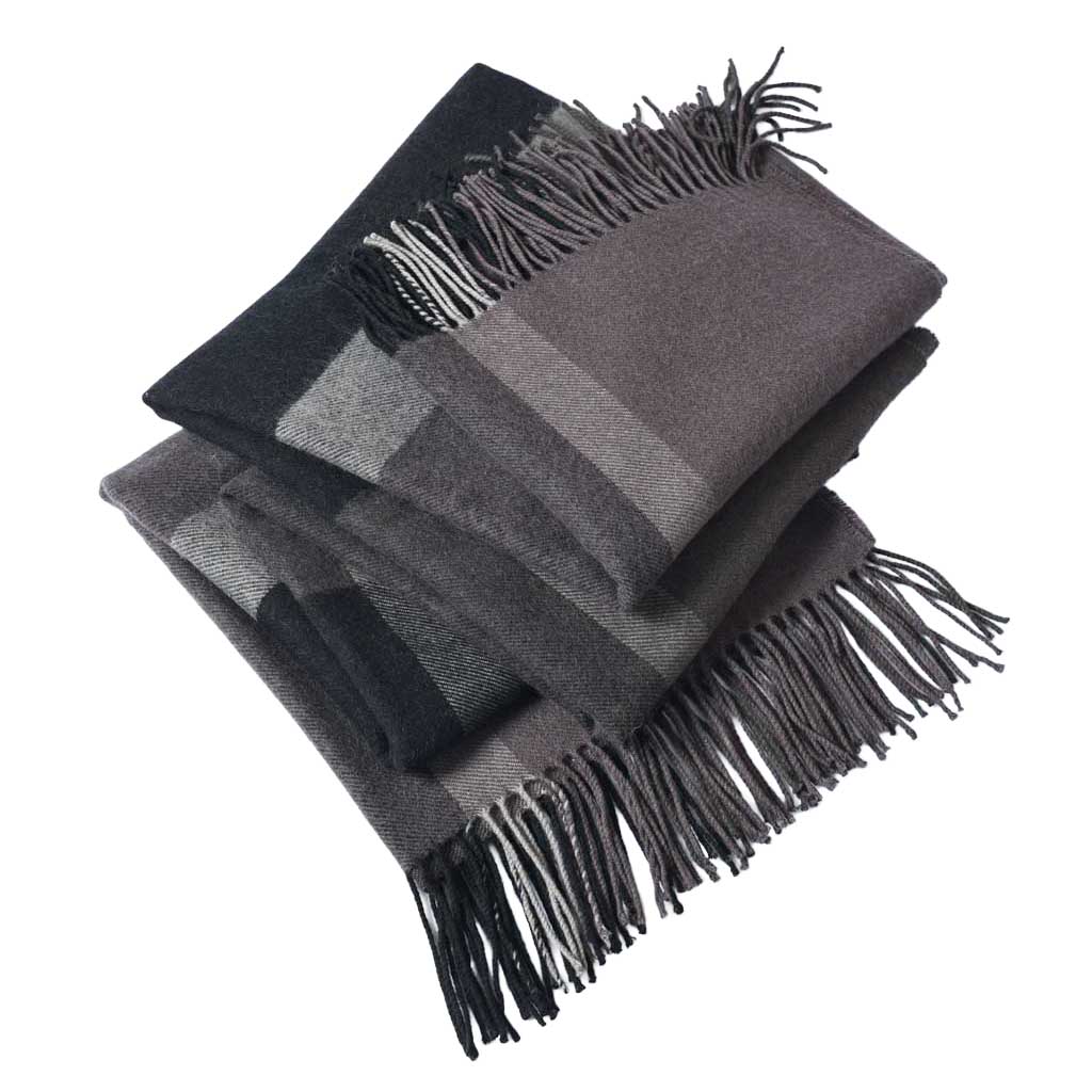 MM Linen Schist Lodge Lambswool Throw 130x200