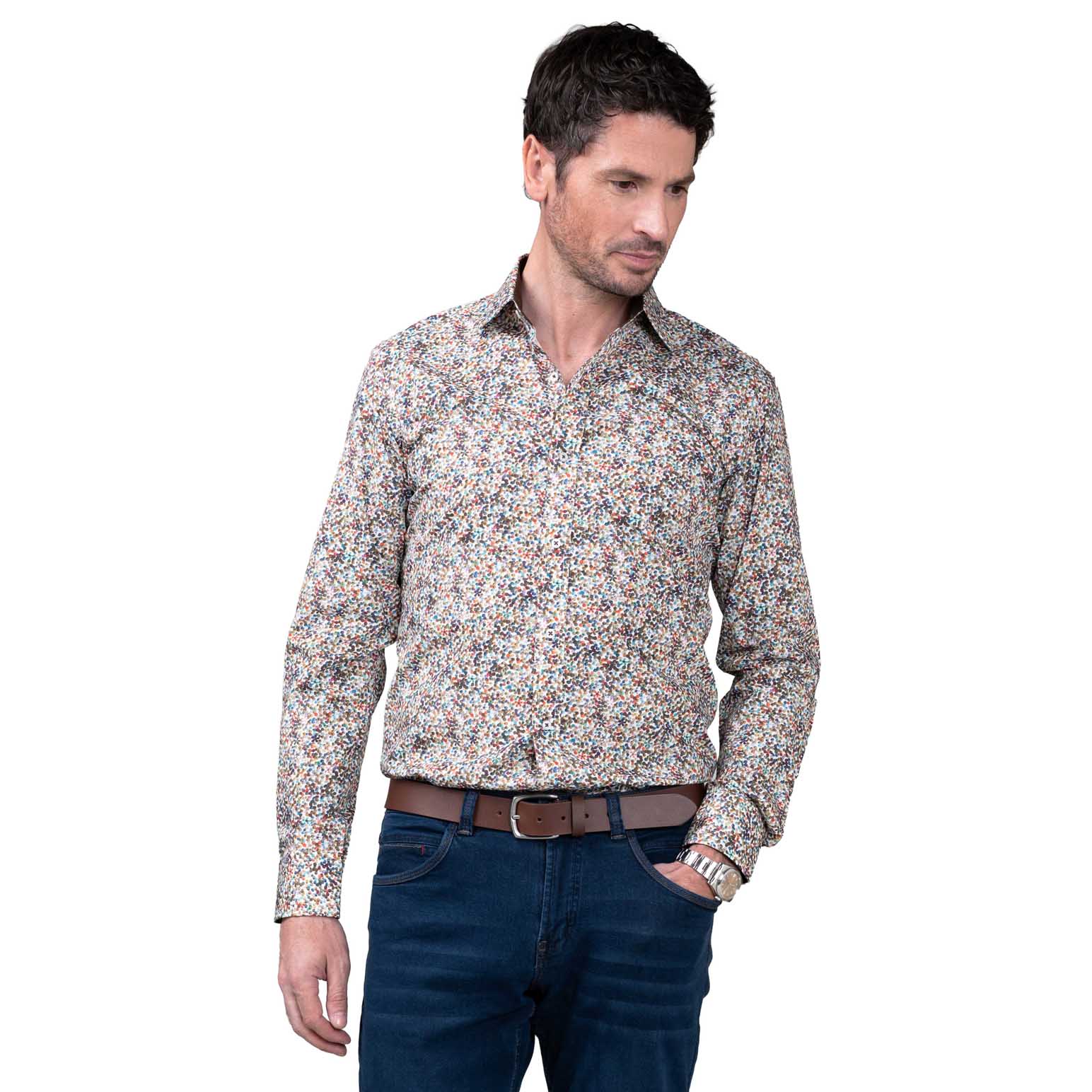 Rembrandt Barbican Multicolour Dappled Spot Print Shirt
