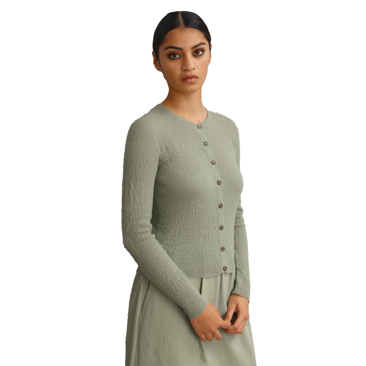 Standard Issue Merino Tweedy Crop Cardigan