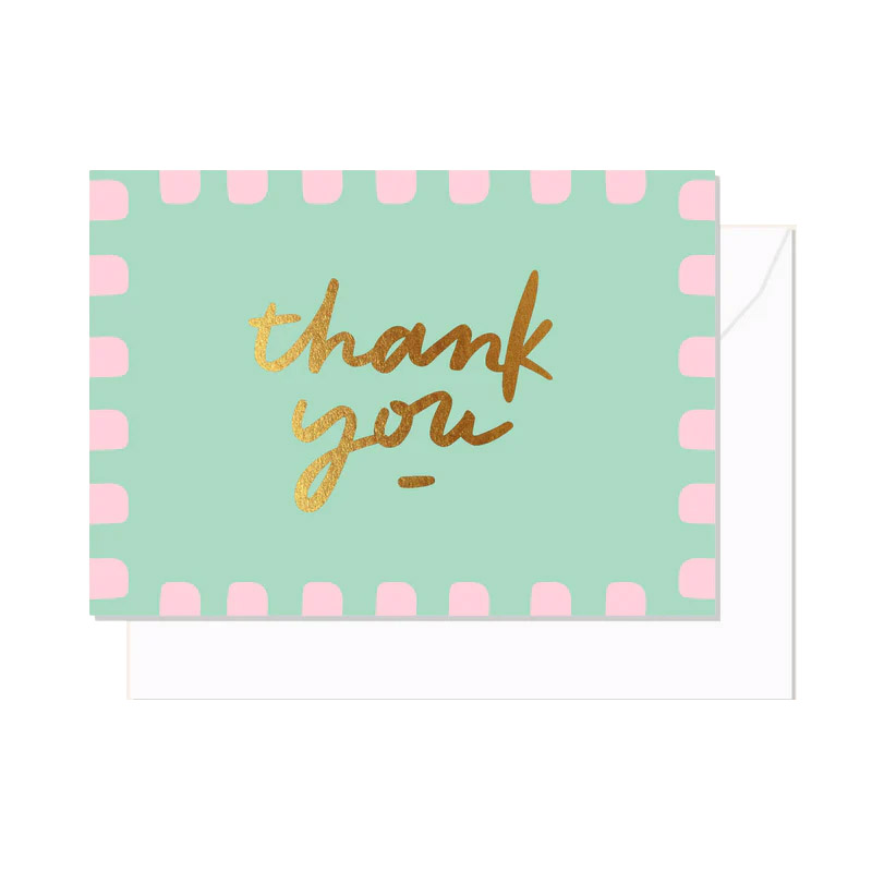 Elm Paper Thank You Scallop Matcha Card