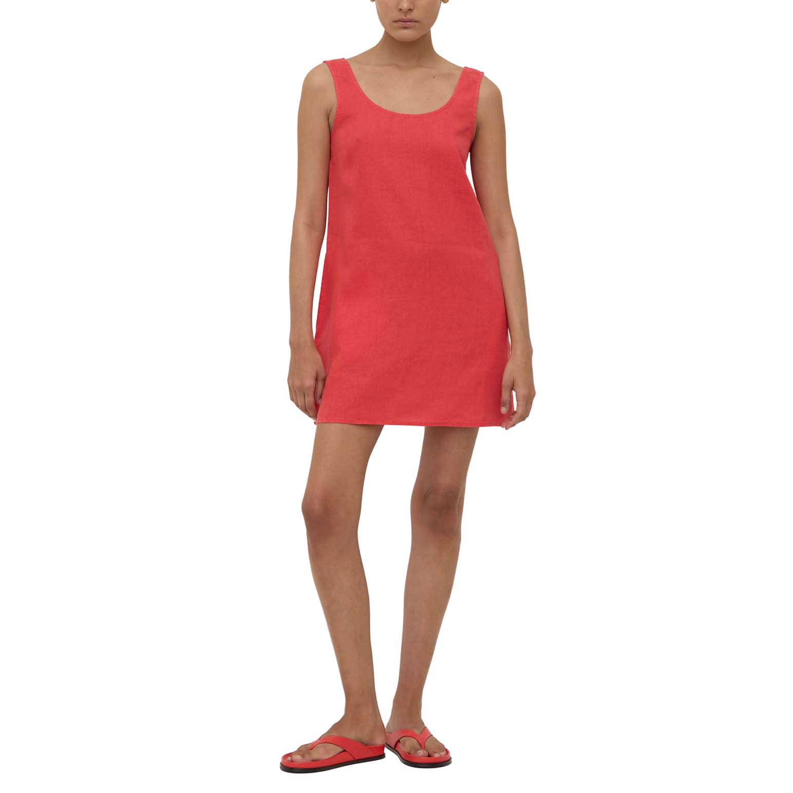 Assembly Label Selma Linen Mini Dress Chilli