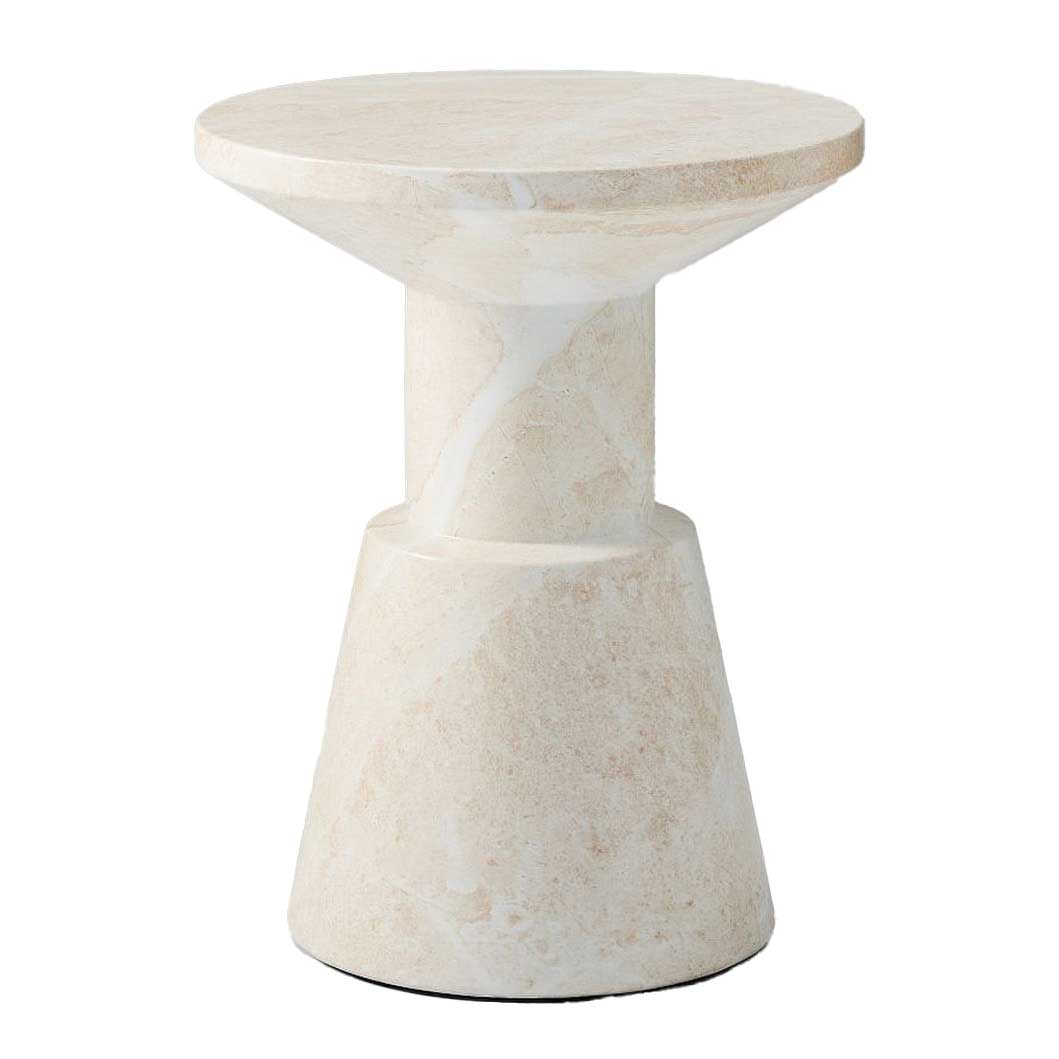 West Elm Wyatt Side Table Travertine