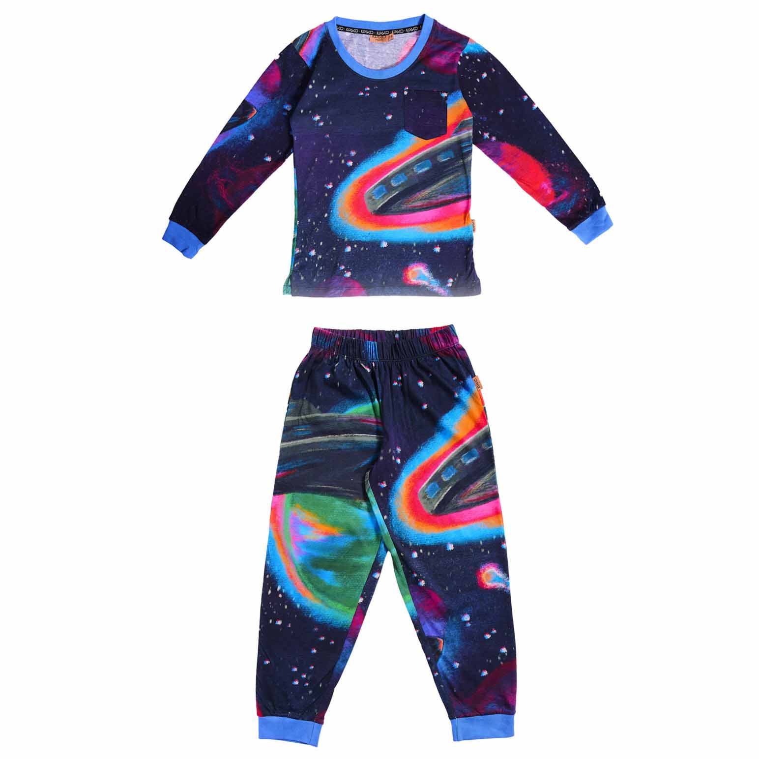 Kip&Co Rocket Man Organic Cotton Long Sleeve Top & Pant Pyjama Set