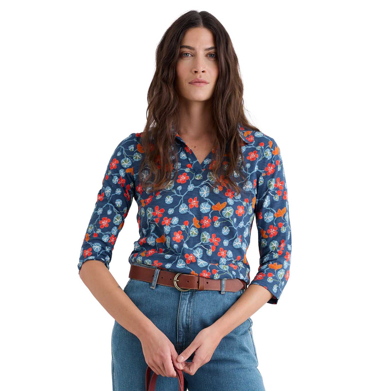 Seasalt Cornwall Wavecrest Shirt Winding Nasturtiums Squall