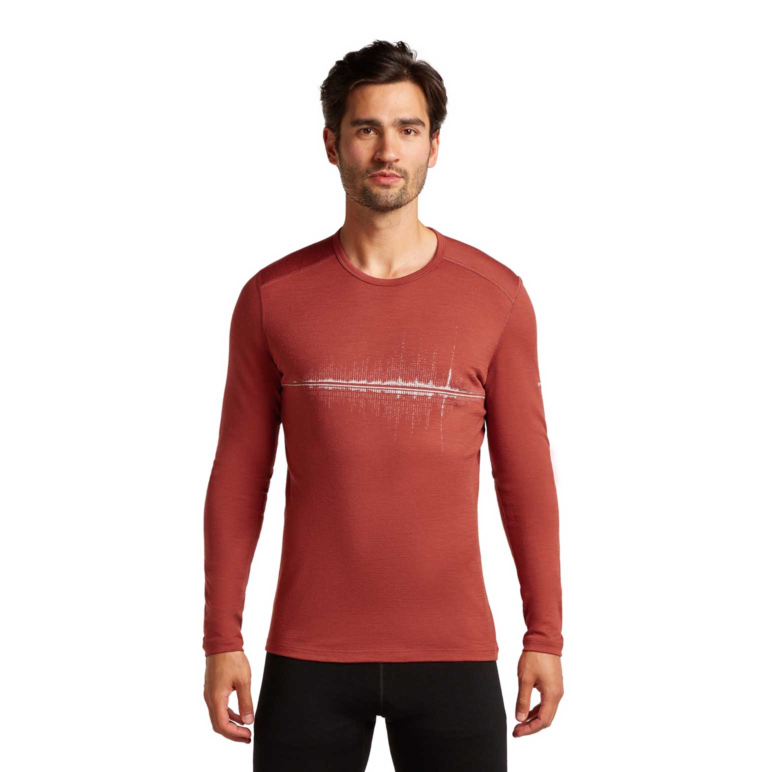 Icebreaker M Merino 200 Oasis LS Crewe Snow Wave