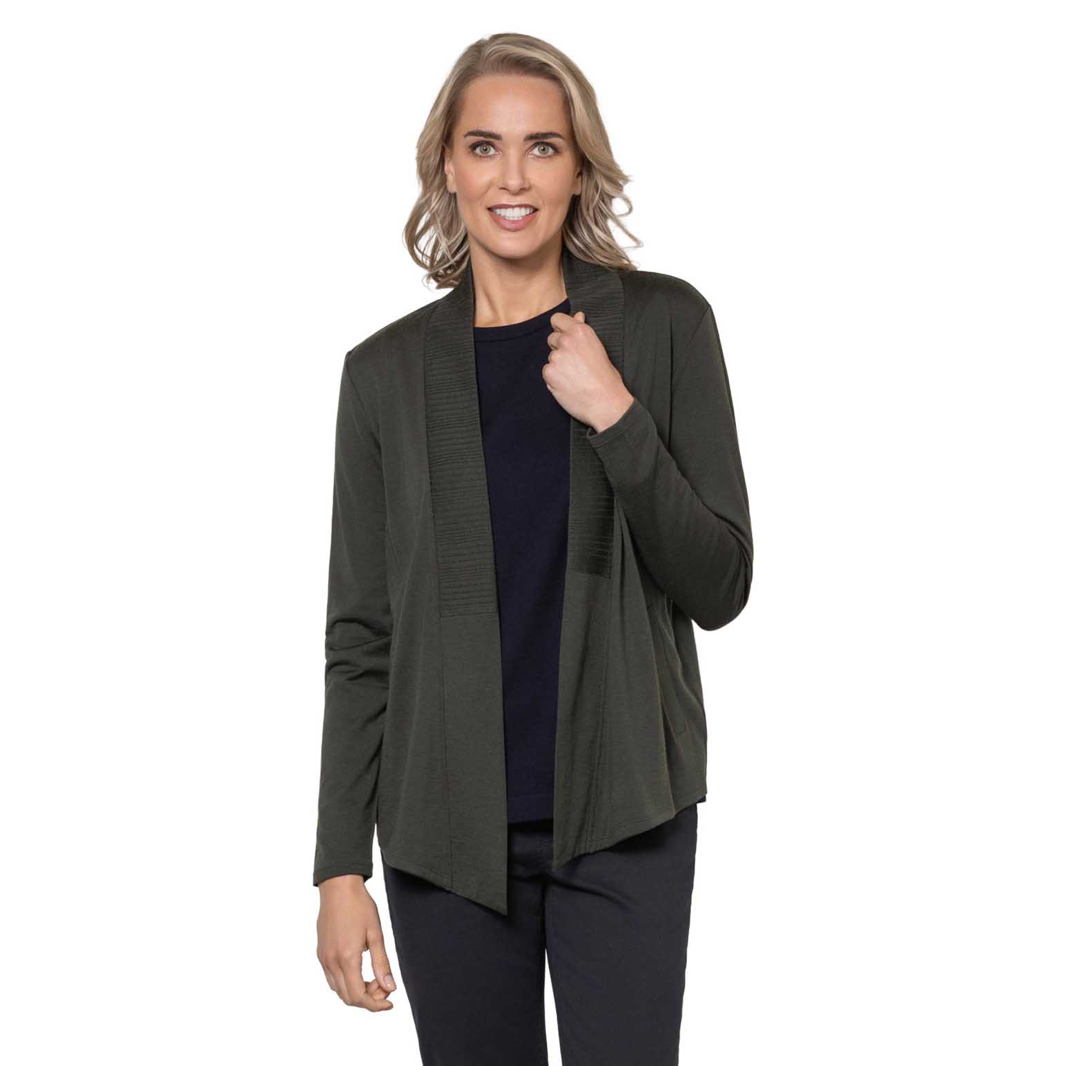 B Essentials by Ballantynes Rib Trim Cardi