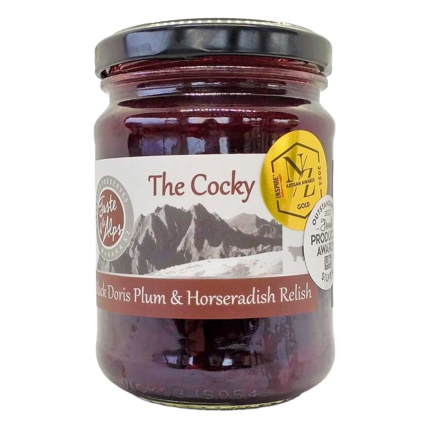 Taste of the Alps The Cocky Black Doris Plum & Horseradish Relish 290g