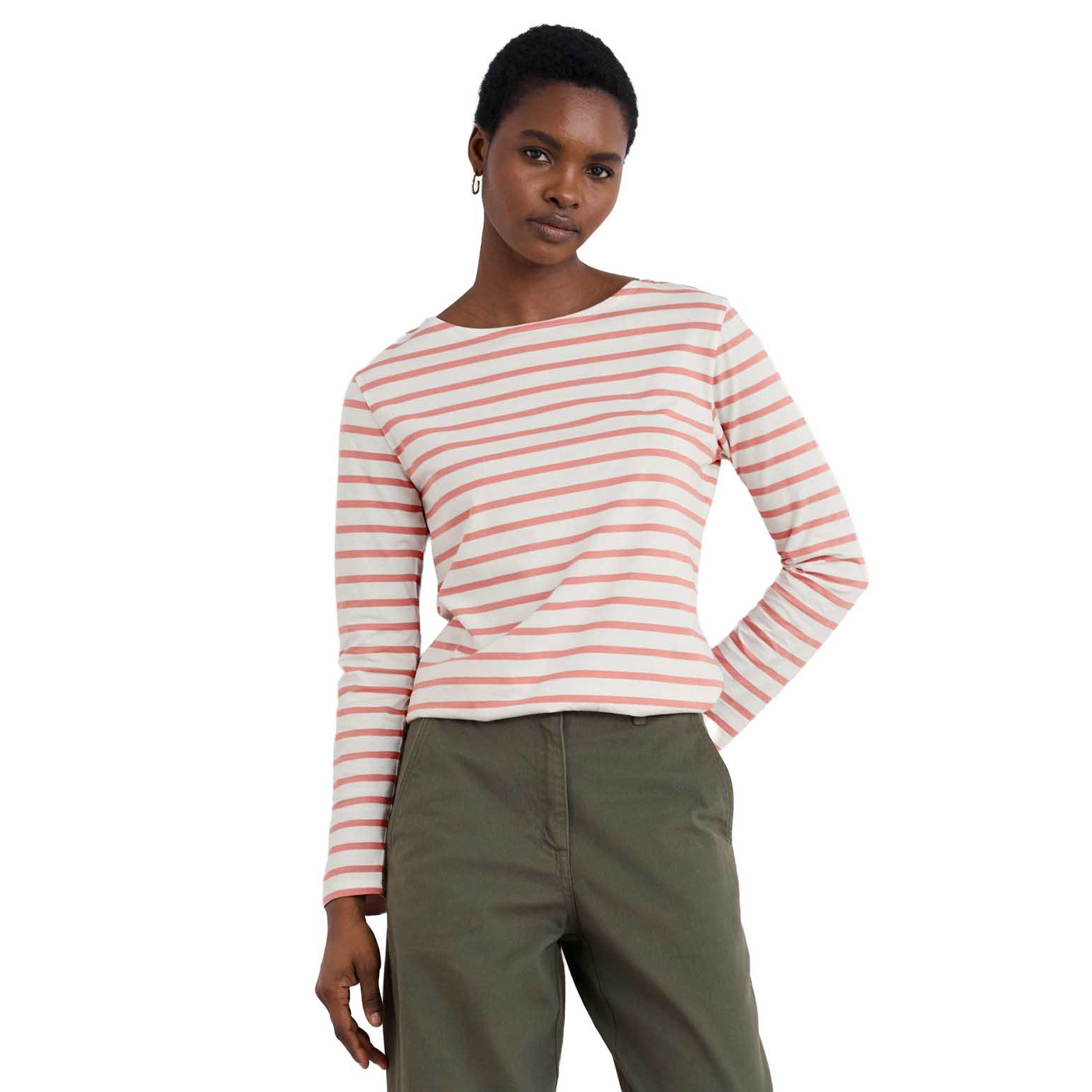 Seasalt Cornwall Sailor Shirt Breton Dusty Rose