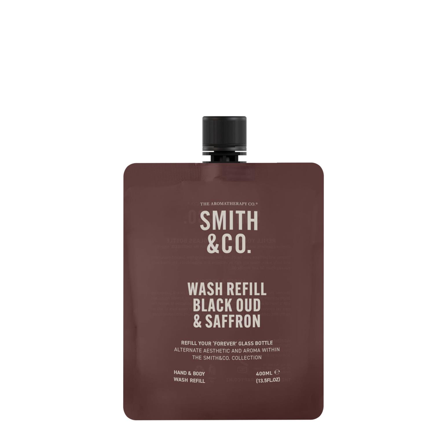 Smith & Co. Hand & Body Wash Refill 400ml - Black Oud  & Saffron