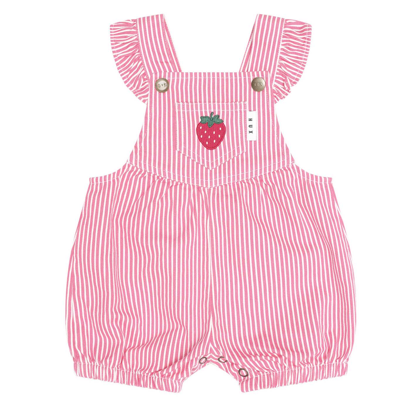 Huxbaby Strawberry Emb Stripe Playsuit