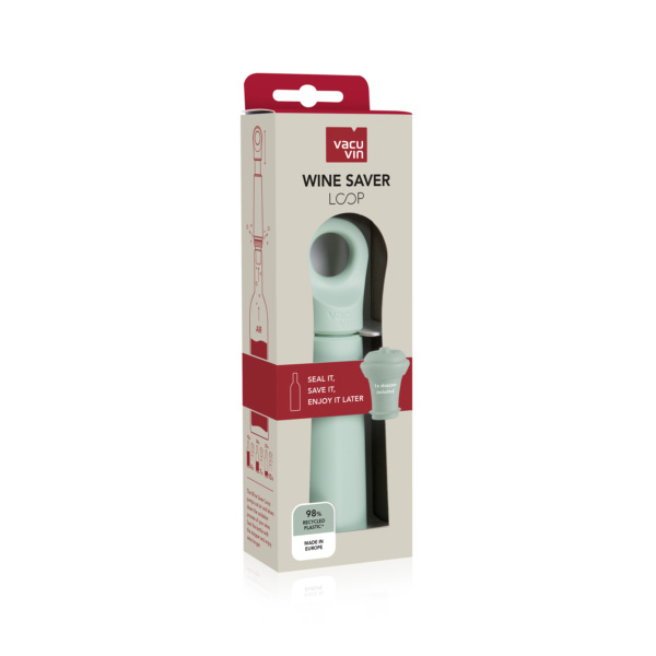 Vacu Vin Loop Wine Saver Pump & Stopper - Jade