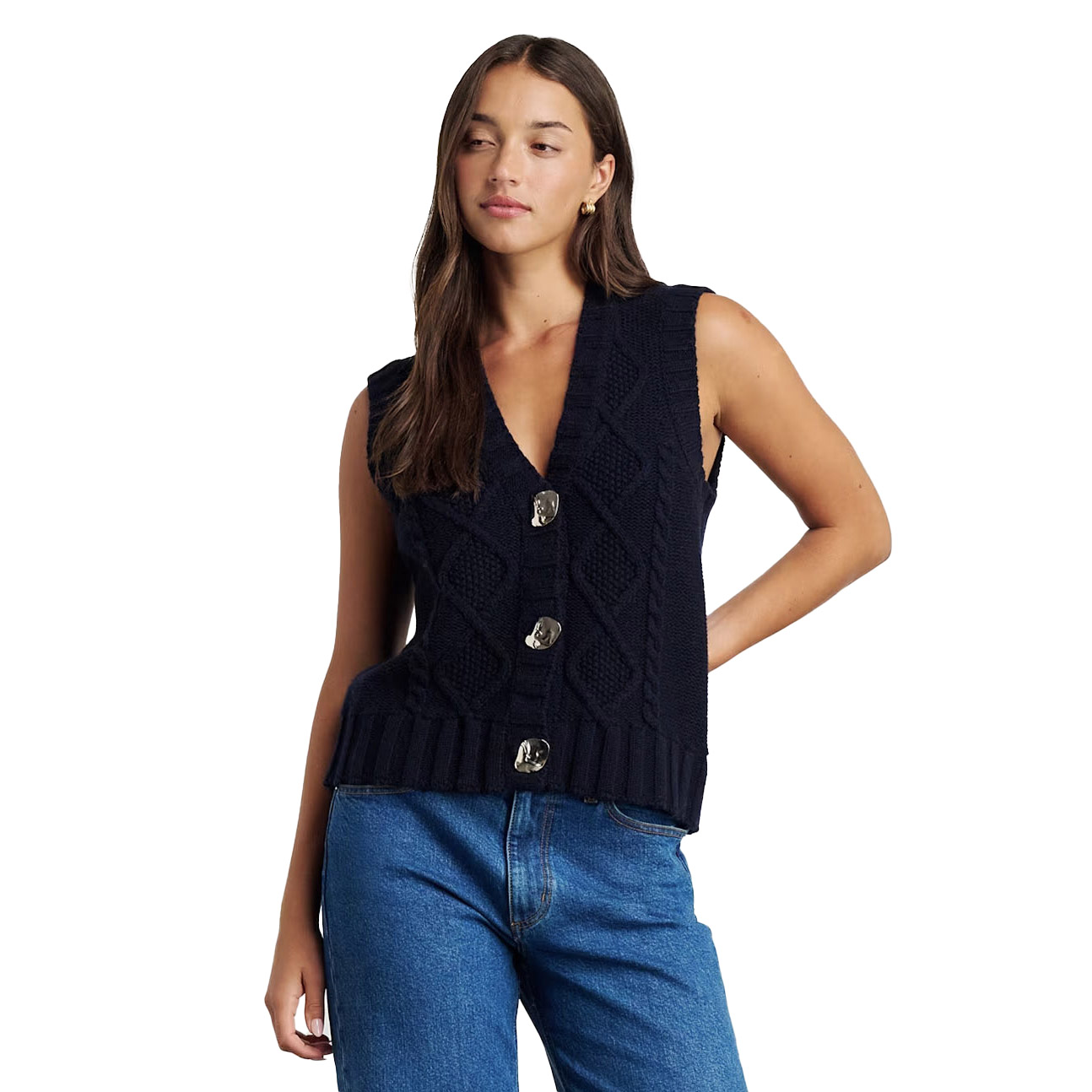 JAG Imogen Cable Knit Vest
