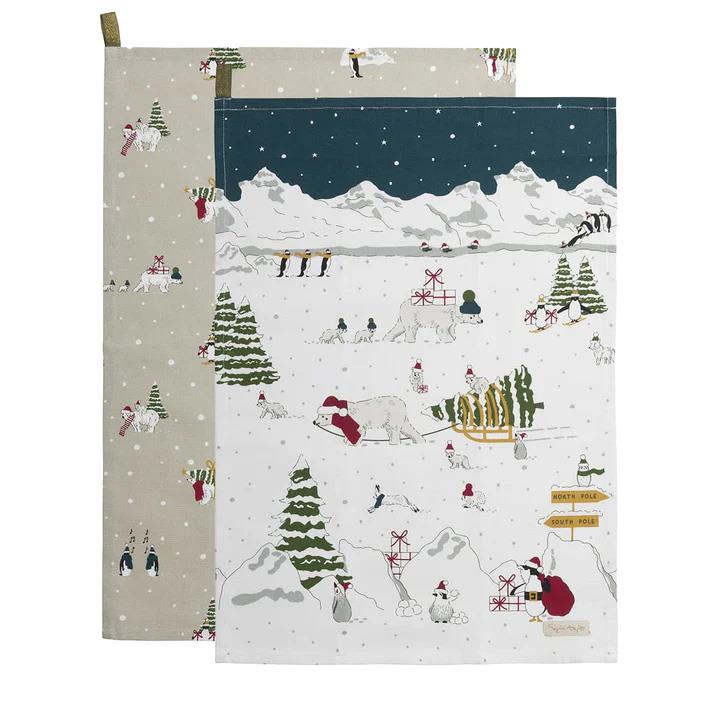 Sophie Allport Snow Season Tea Towel Set Of 2