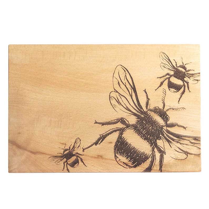 Selbrae House Beech Serving Board 30cm Bee