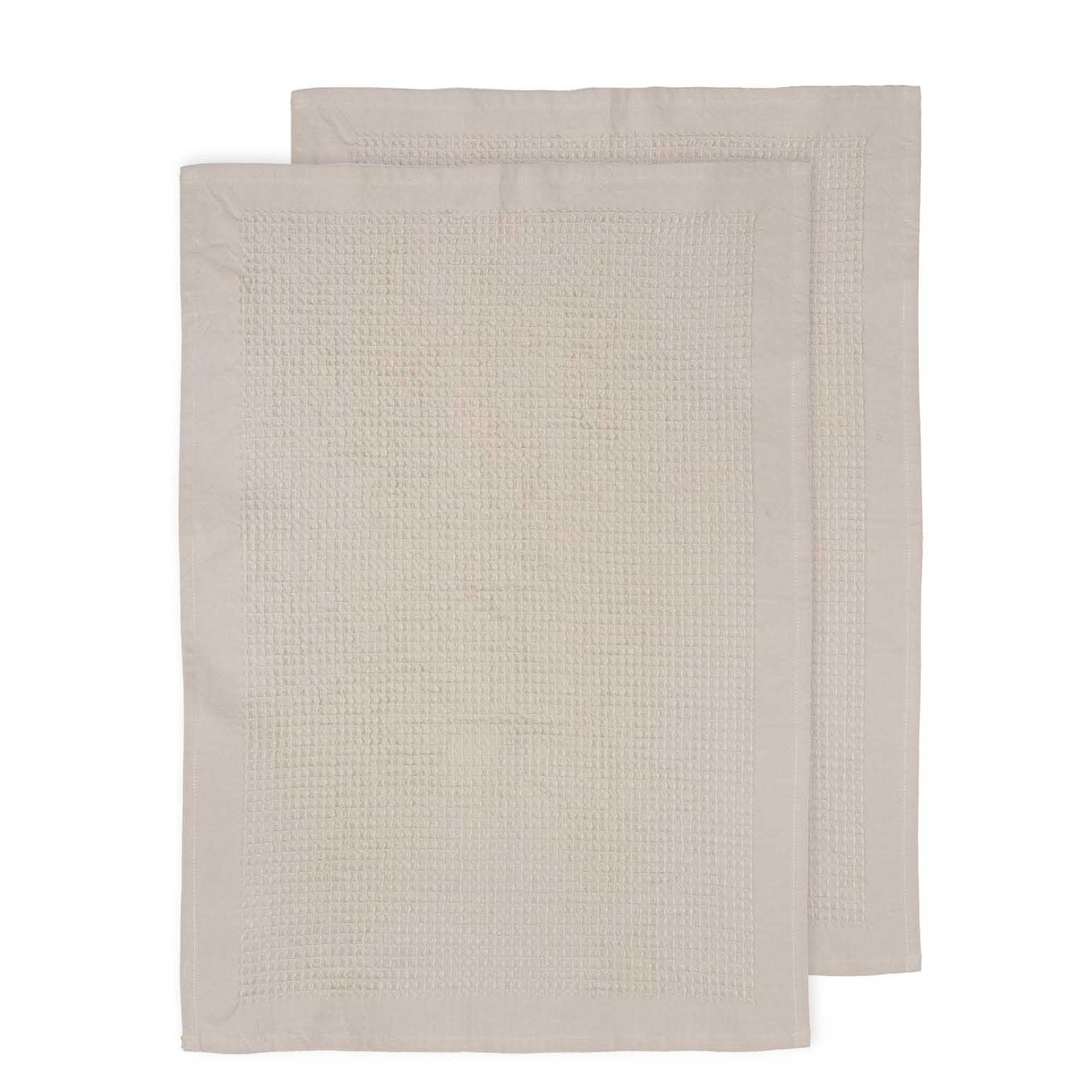 Ladelle Ollie Waffle Natural 2Pk Kitchen Towel