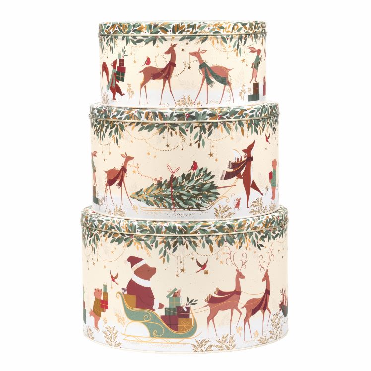Sara Miller Woodland Bear Set 3 Cake Tins