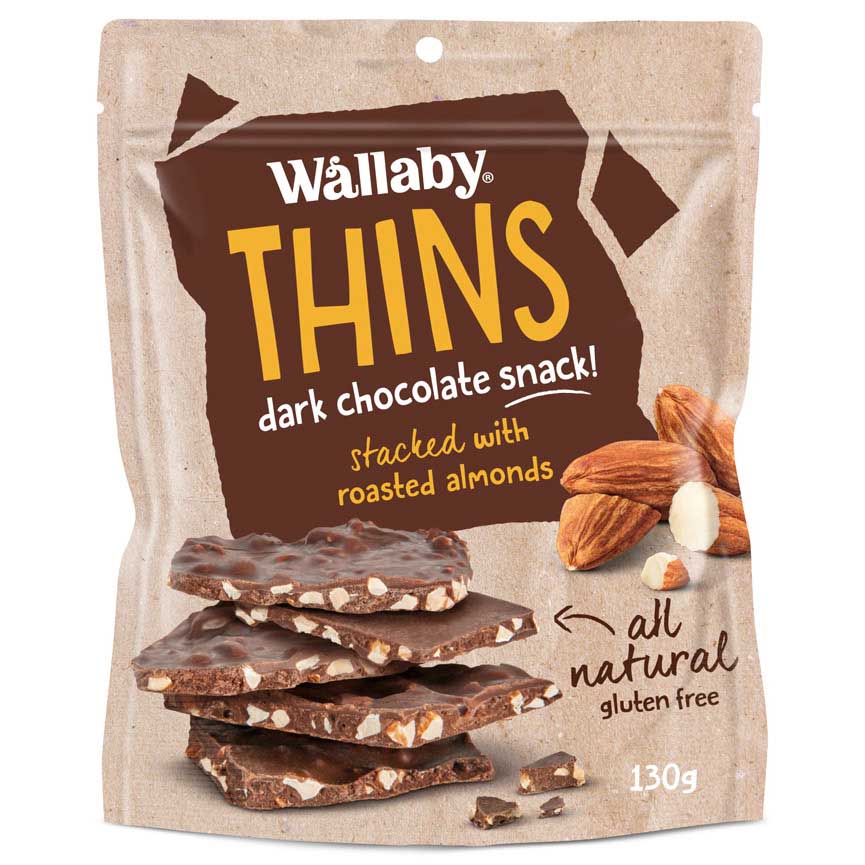 Wallaby Thins with Almonds 130g