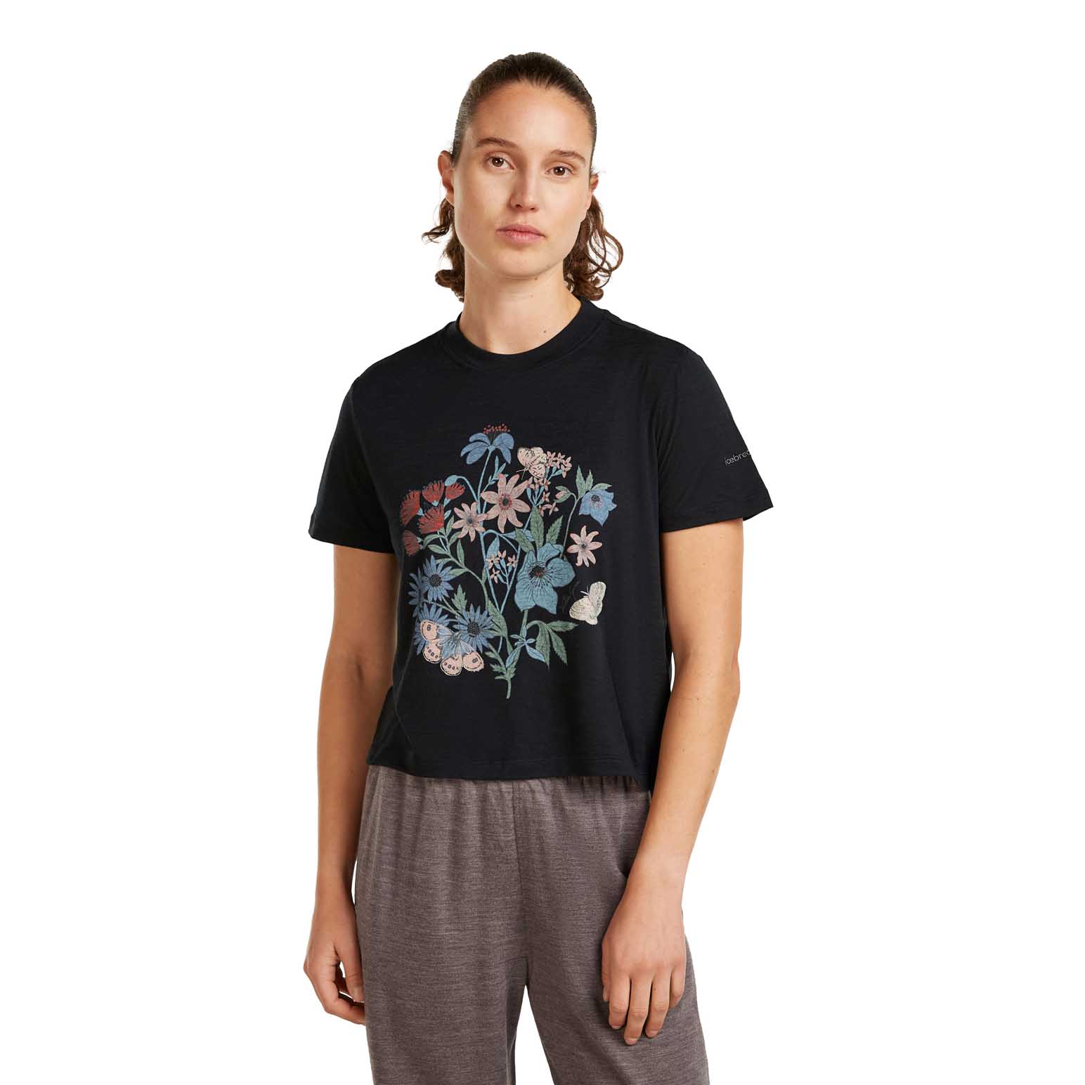 Icebreaker W Merino 150 Tech Lite SS Crop Tee NZ Flora