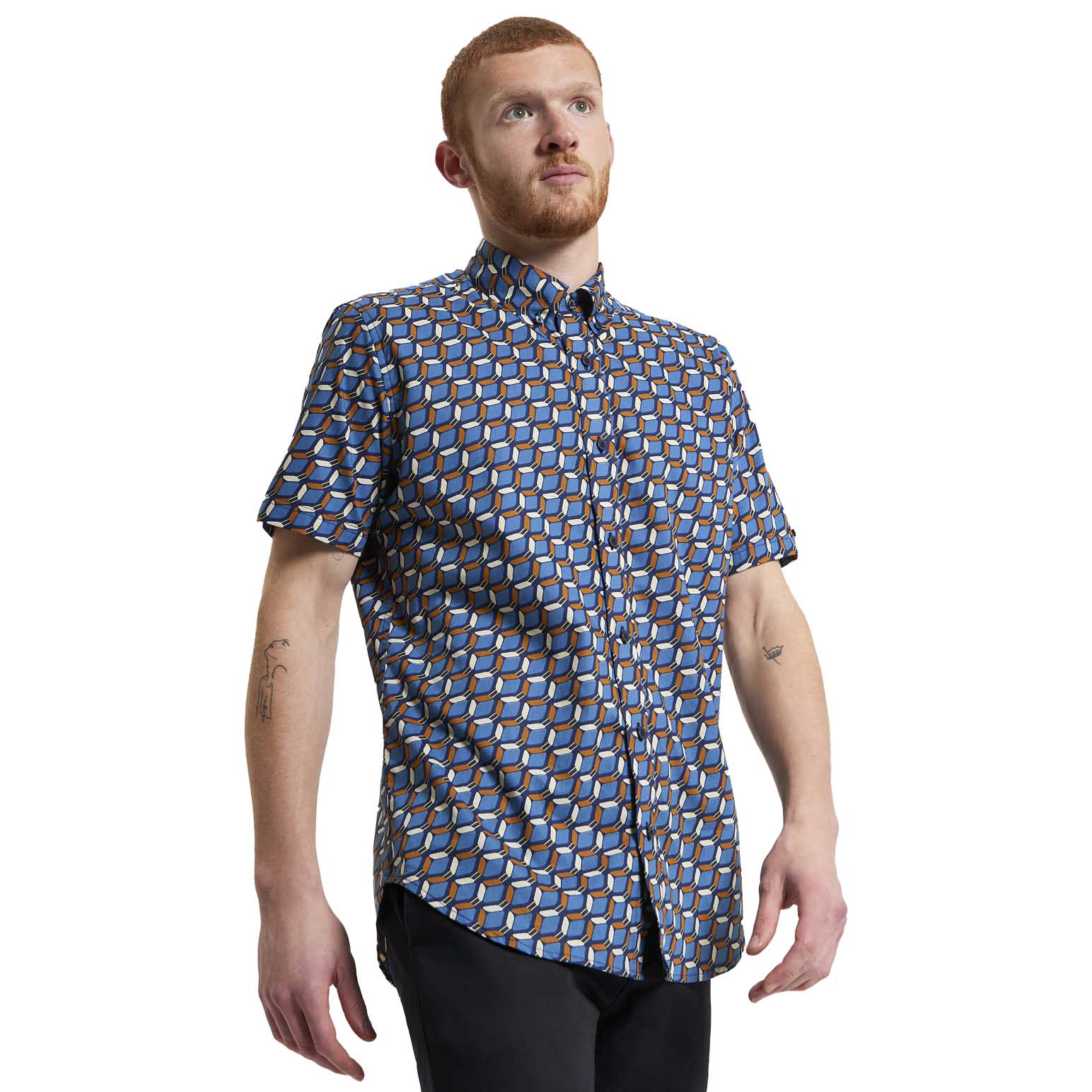 Ben Sherman Retro Geo Print Short Sleeve Shirt