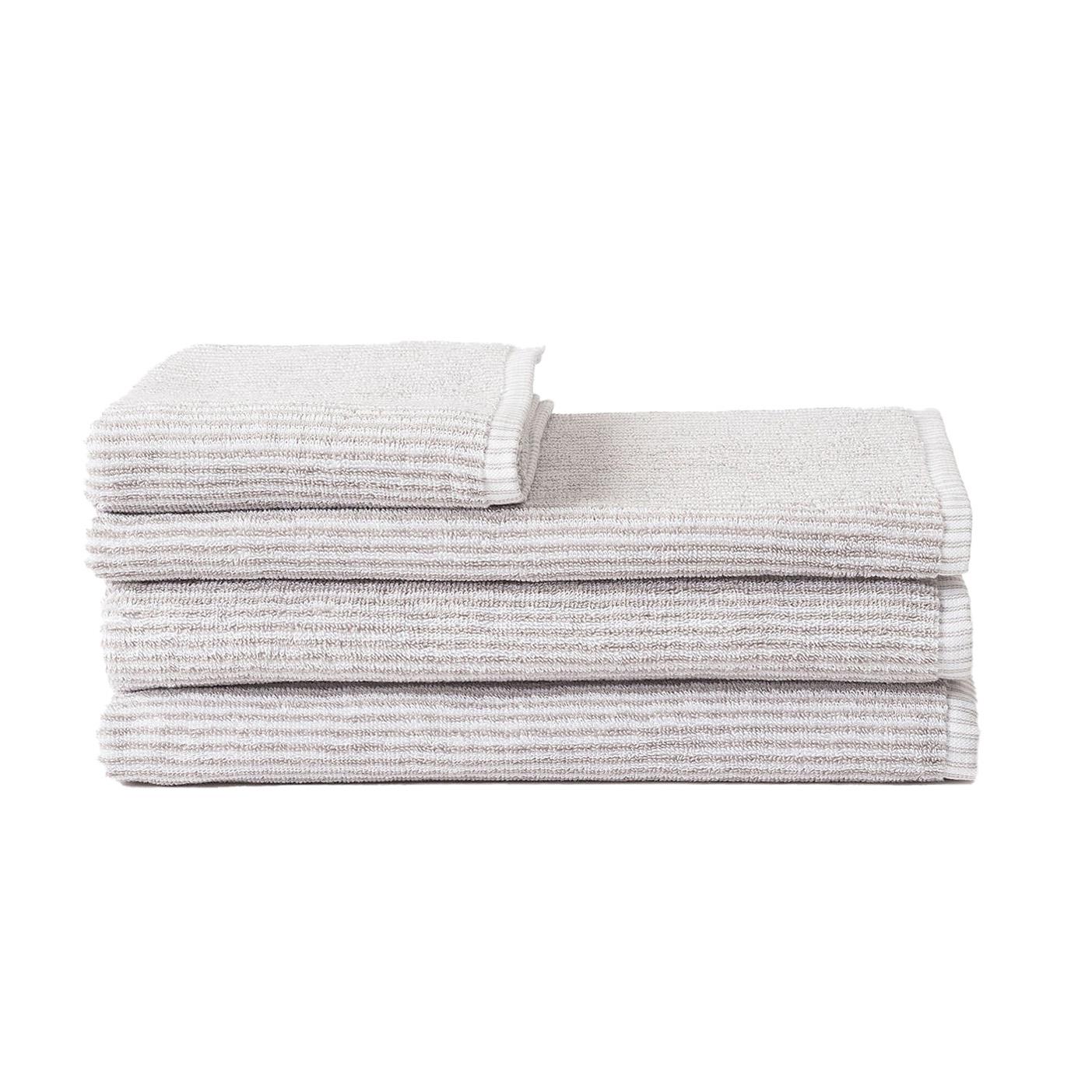 Città Stripe Cotton Bath Mat Grey/White  - 55x85cm