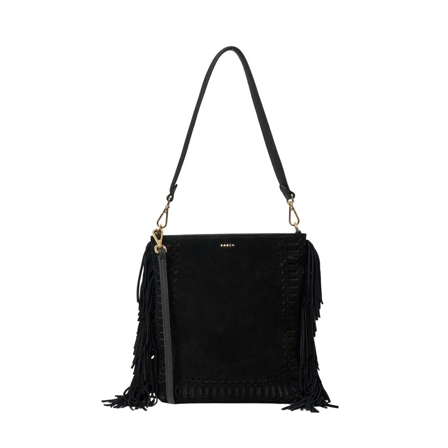 SABEN Claudette Shoulder Bag Suede + Fringe