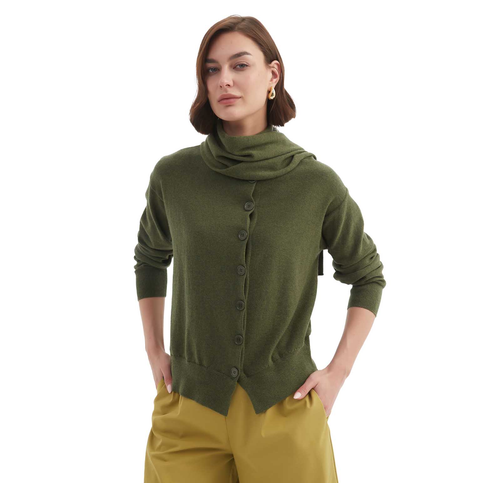 TIRELLI Wrap Collar Cardigan