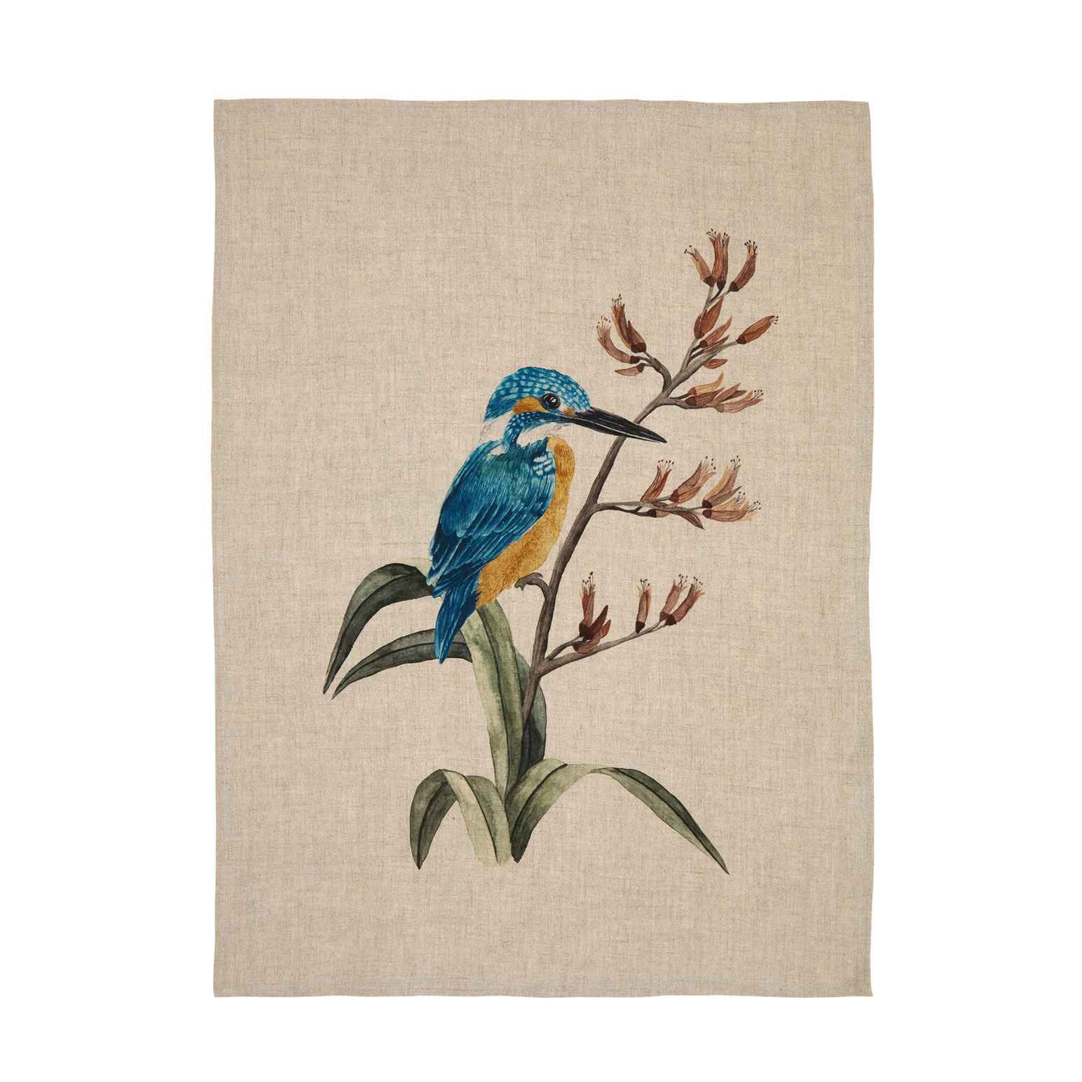 Wallace Cotton Kingfisher Linen Tea Towel