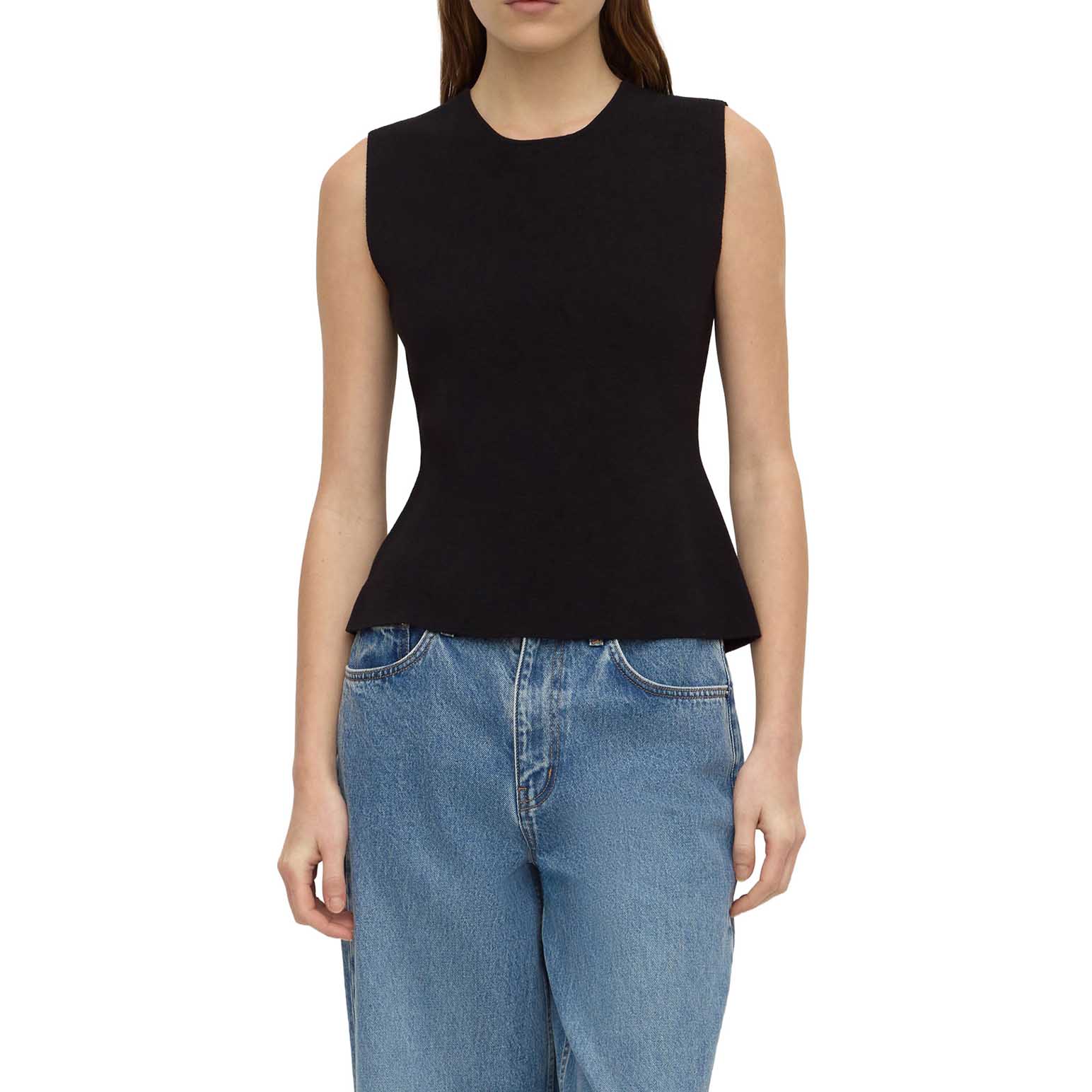 Assembly Label Evelyn Milano Knit Top Black