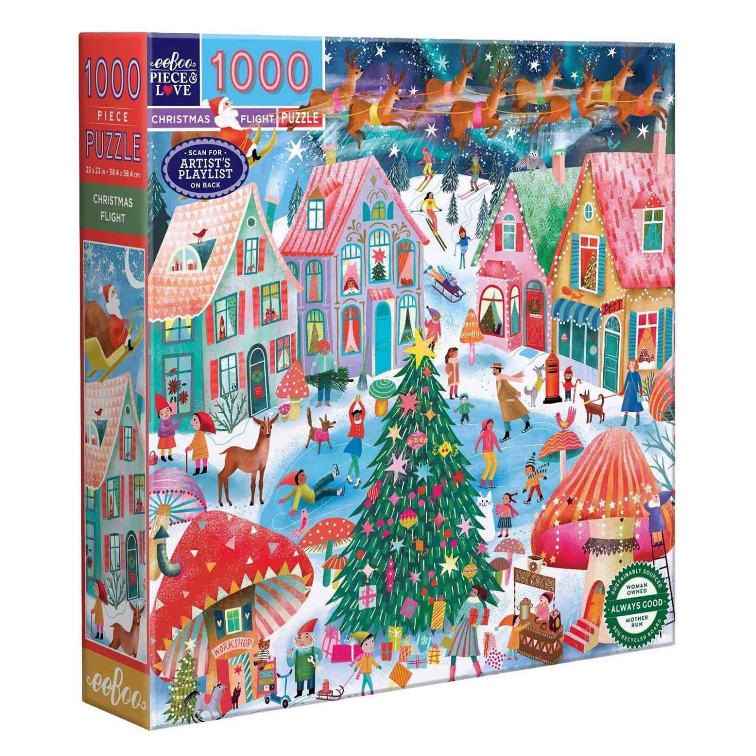 Eeboo Christmas Flight Square Puzzle