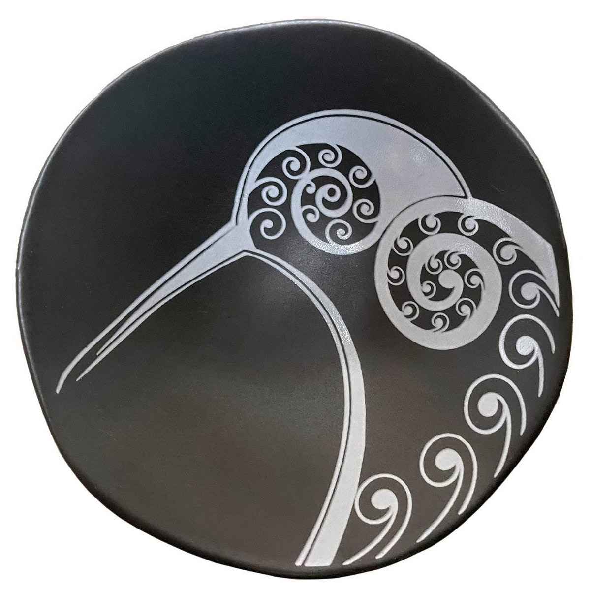 Jo Luping Kiwi White on Black 7cm Porcelain Bowl
