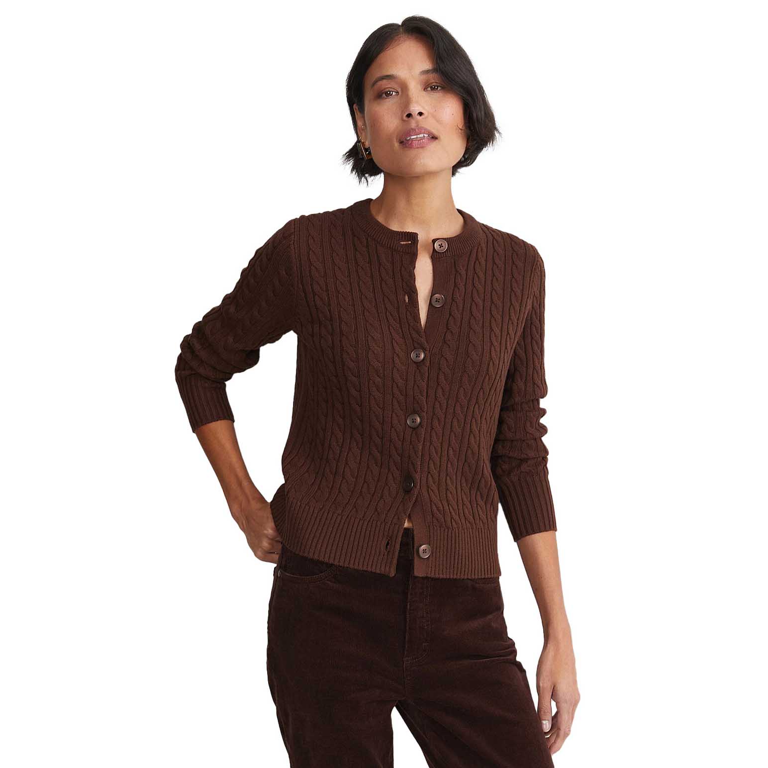 Sportscraft Cable Merino Cotton Cardigan