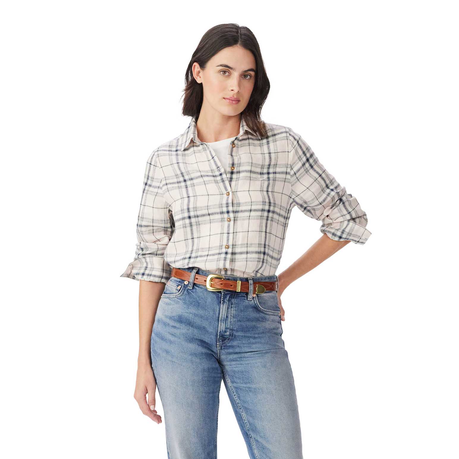 R.M. Williams Olney Check Linen Shirt