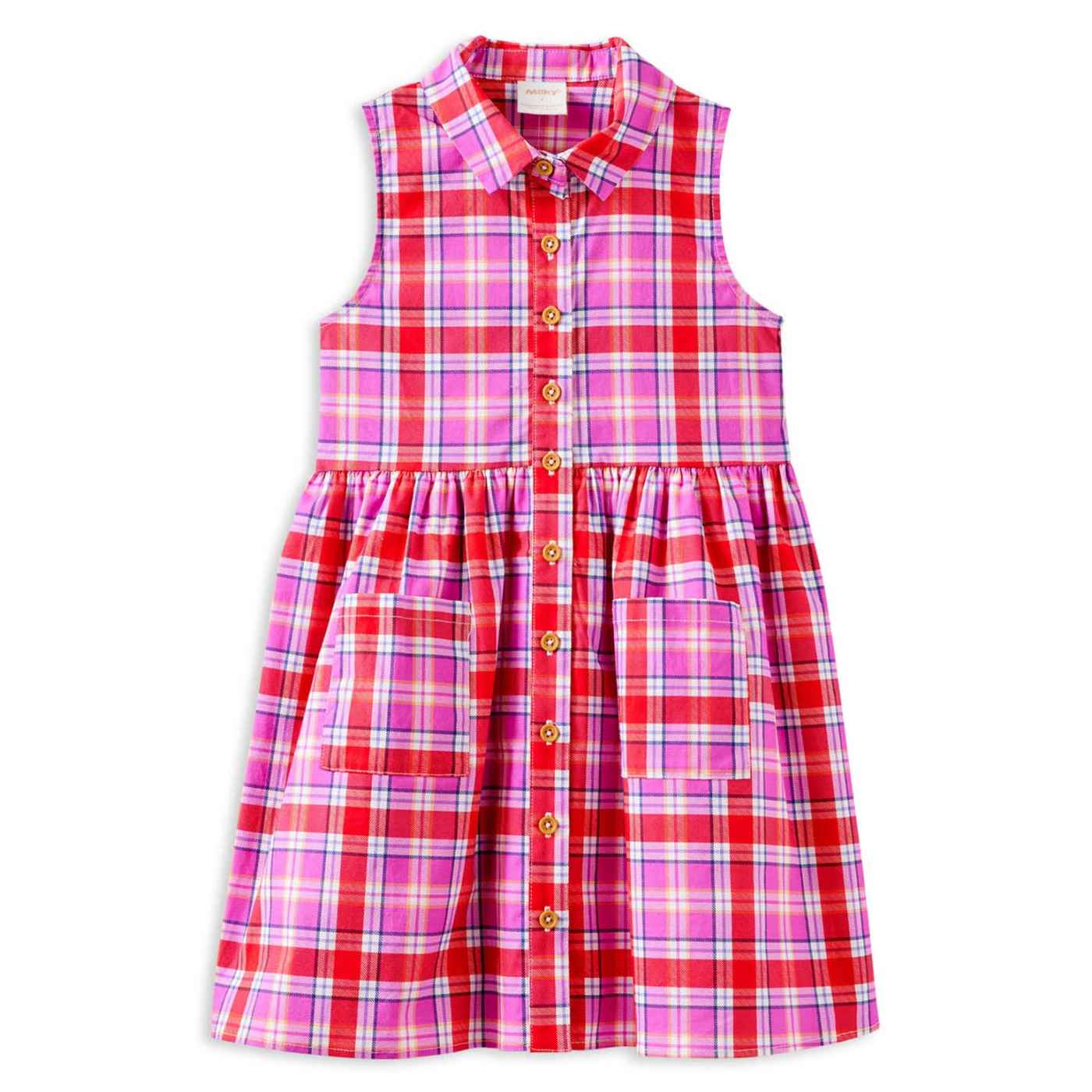 Milky Sunset Plaid Check Dress 2-7Y