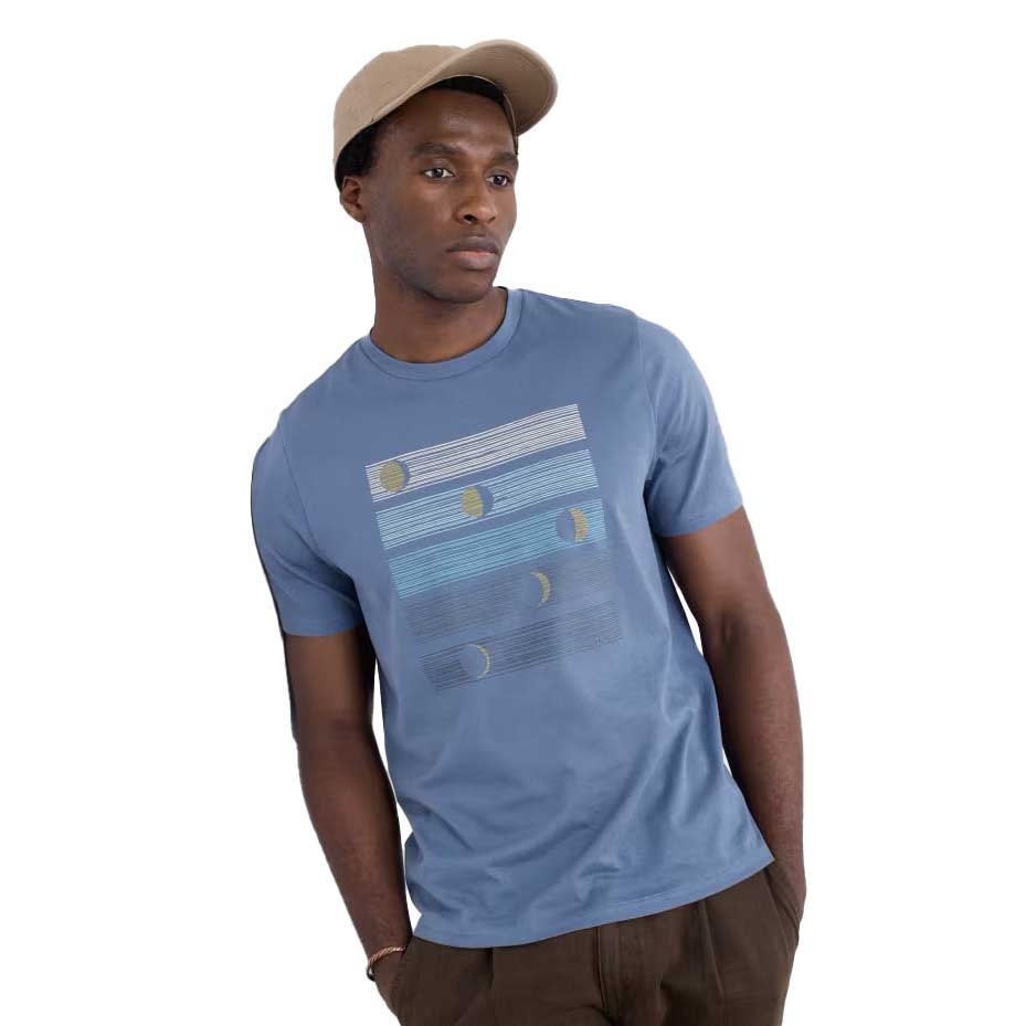 Seasalt Cornwall Mens Midwatch T-Shirt Moon Phases Vintage Indigo